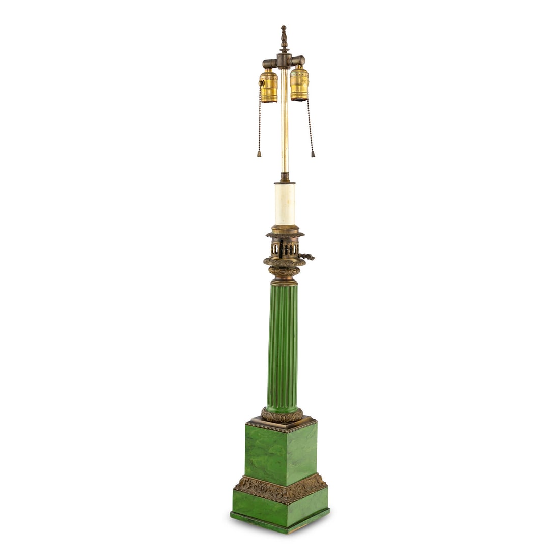 A Green Painted Tole Fluid Lamp Converted to Electric (1 of 3)