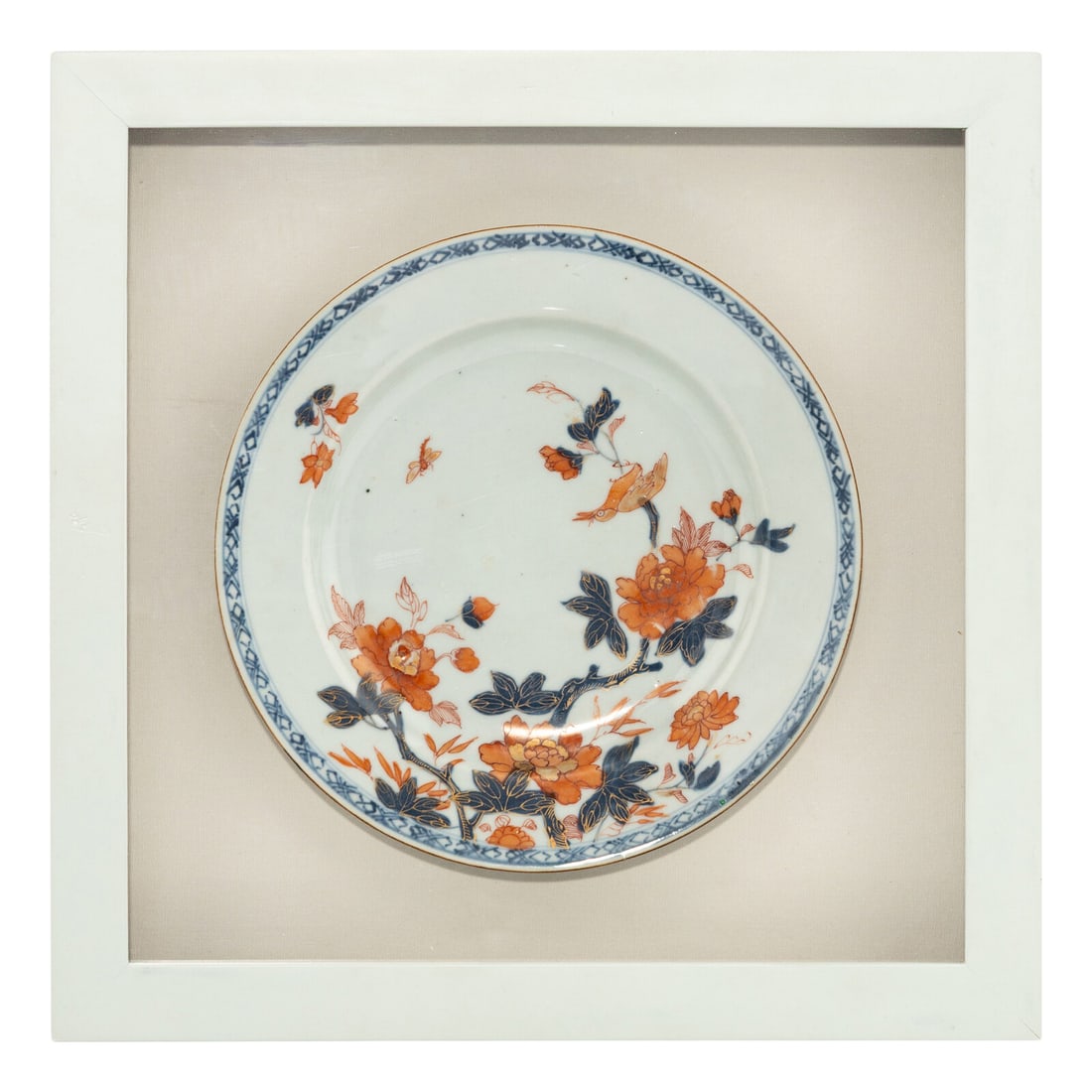 A Set of Three Framed Chinese Export Porcelain Plates (1 of 4)
