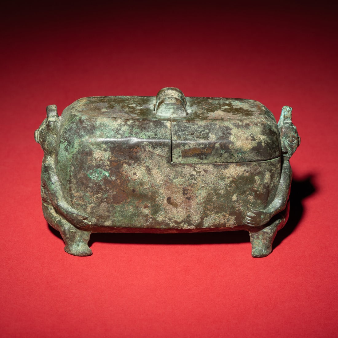 A Chinese Bronze 'Figural' Oil Lamp, Western Han Dynasty (1 of 5)