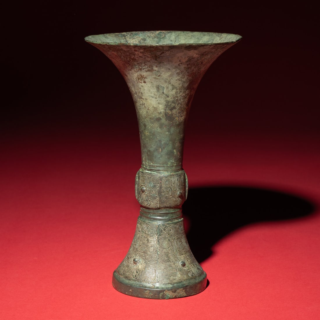 A Chinese Archaic Bronze Gu Vessel, Shang Dynasty (1 of 6)