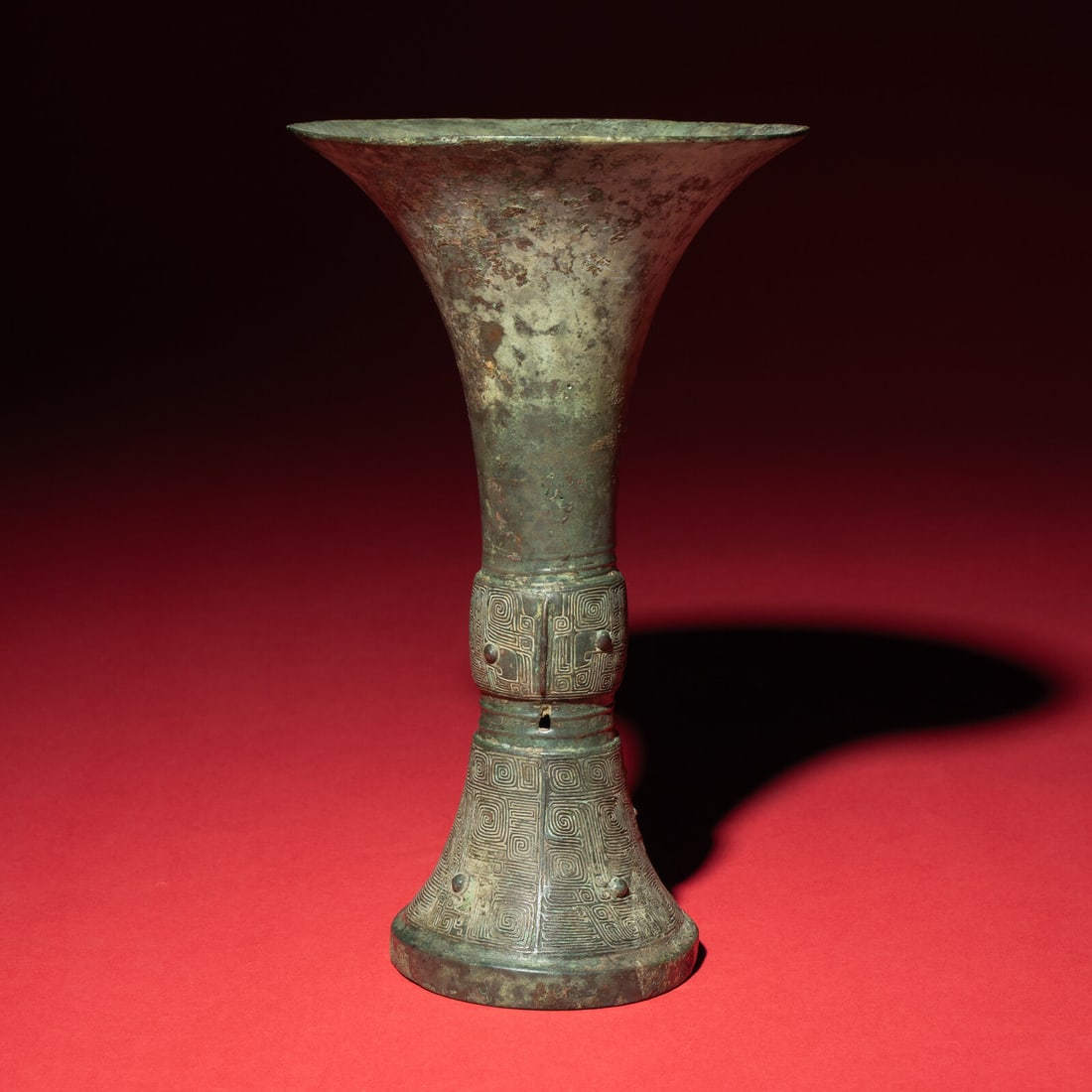 A Chinese Archaic Bronze Gu Vessel, Shang Dynasty - 2