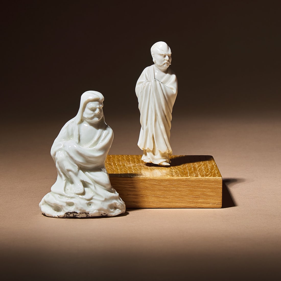 Two Small Chinese Blanc-de-Chine Porcelain Figures, Qing Dynasty (1 of 3)