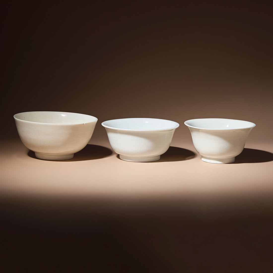 Three Chinese Blanc-de-Chine Porcelain Bowls, 17th-18th Century (1 of 3)