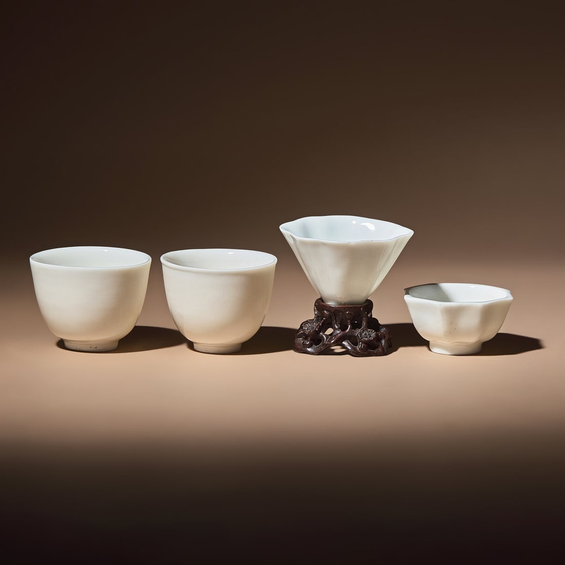 Four Chinese Blanc-de-Chine Porcelain Wine Cups, 17th-18th Century (1 of 4)