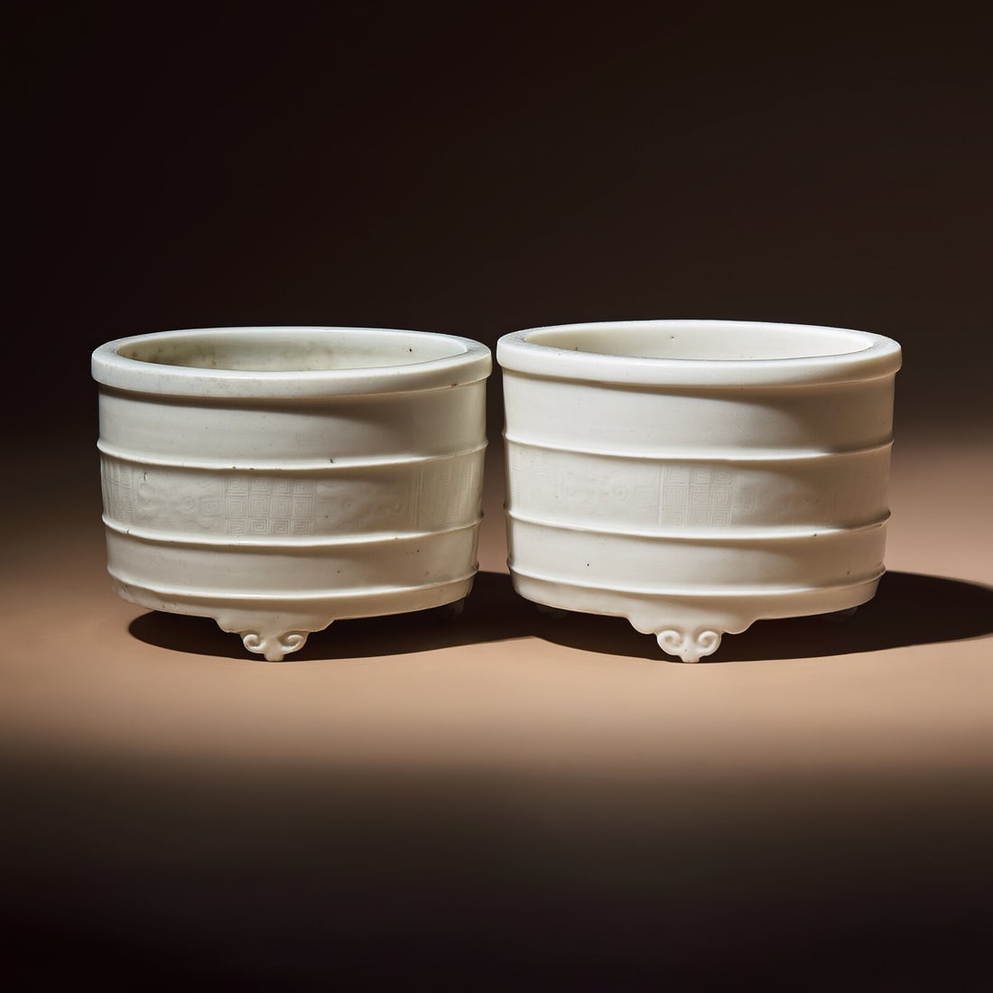 Two Chinese Blanc-de-Chine Porcelain 'Lian' Incense Burners, 17th-18th Century (1 of 3)