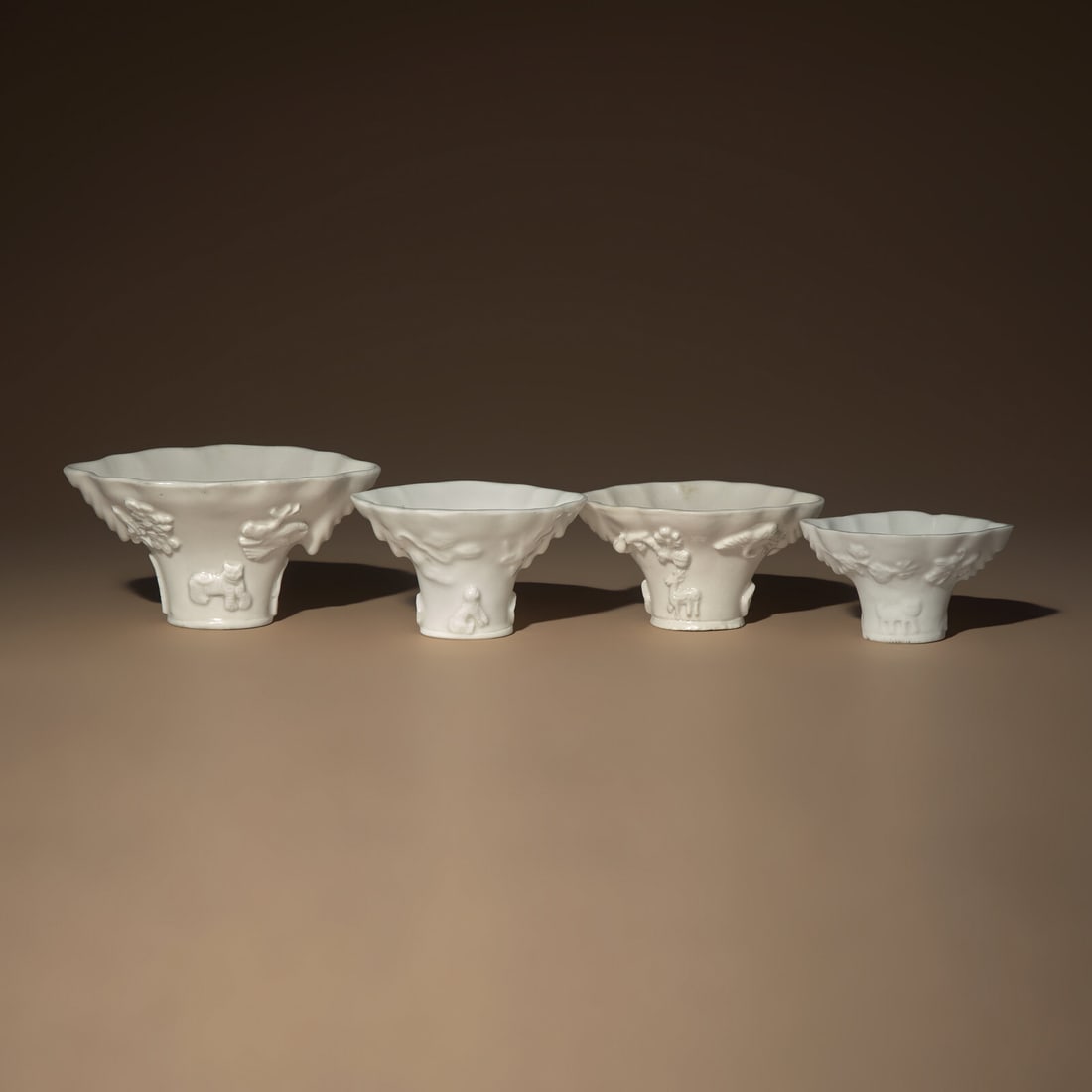 Four Chinese Blanc-de-Chine Porcelain Libation Cups, 18th Century (1 of 4)