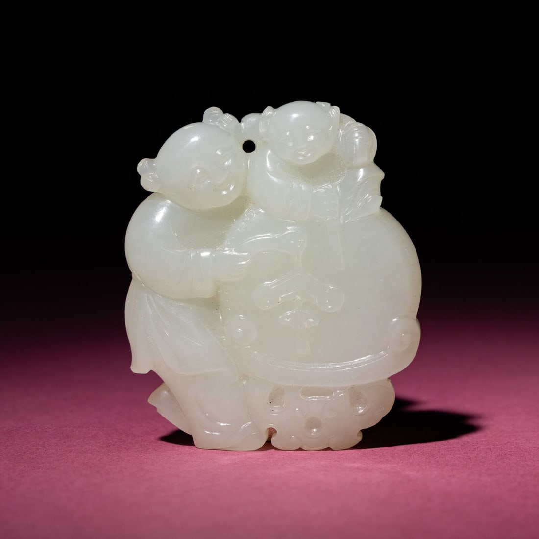 A Chinese White Jade 'Boys' Group, 18th Century (1 of 2)