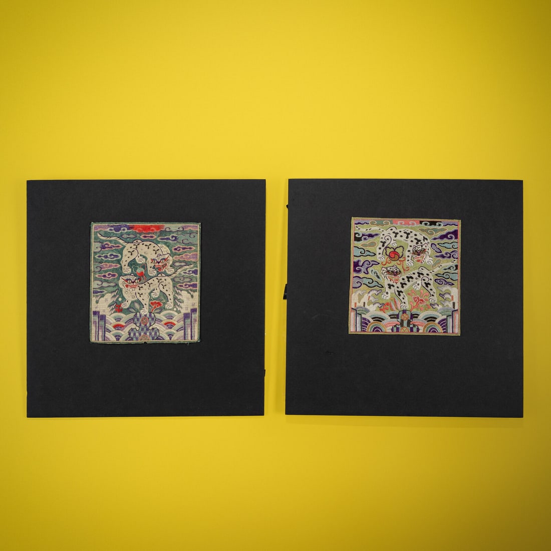 Two Korean 'Tigers' Rank Badges, Joseon Dynasty, 19th Century (1 of 3)