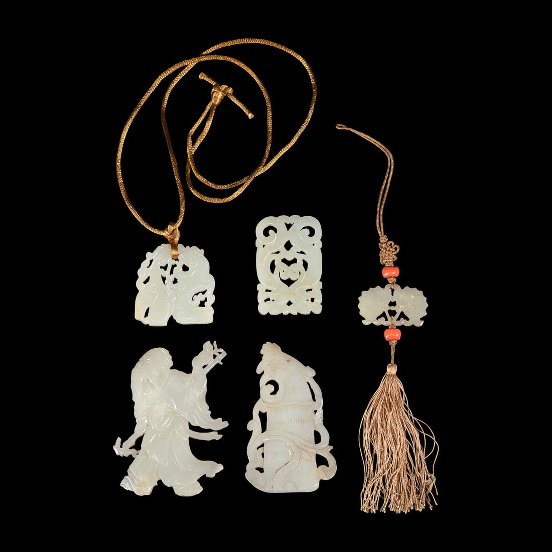 Five Chinese Jade Carvings, Qing Dynasty (1 of 4)