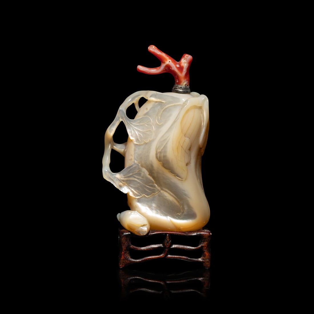 A Chinese Mother of Pearl 'Melon' Snuff Bottle, 19th Century (1 of 5)
