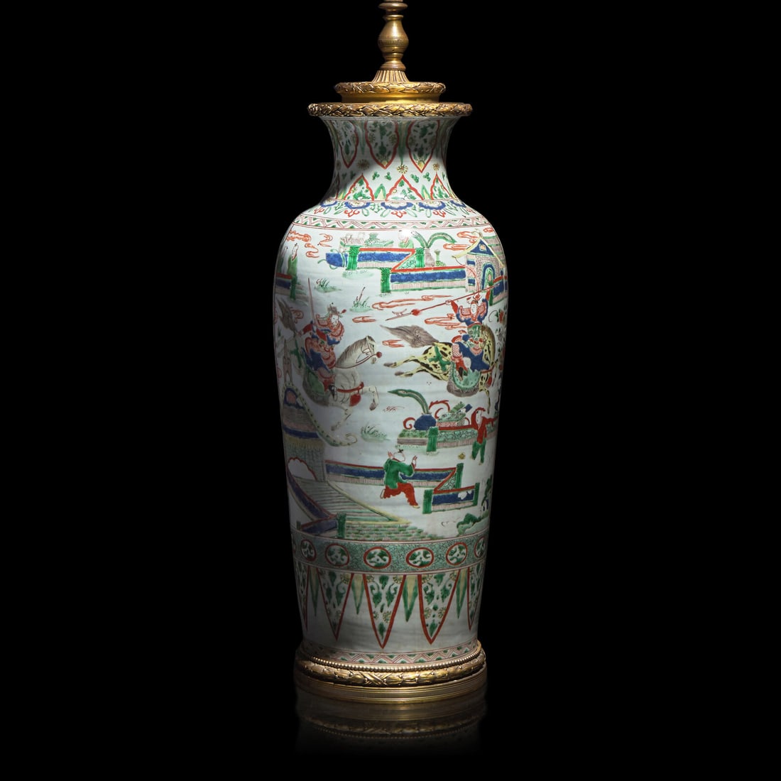 A Large Chinese Famille Verte Vase, Kangxi Period (1 of 5)