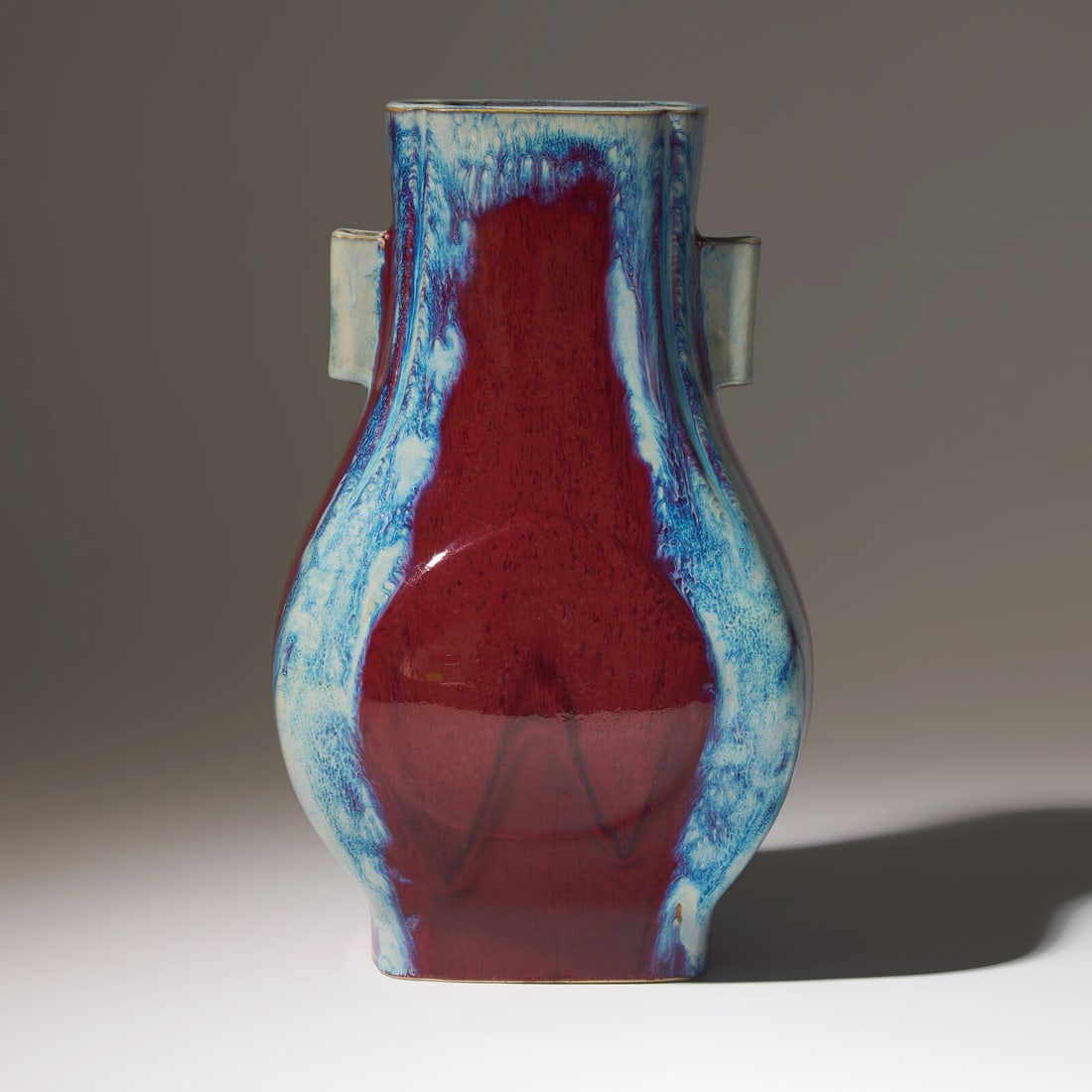 A Chinese Flambe-Glazed Vase Fanghu, Qianlong Mark and of the Period (1 of 5)
