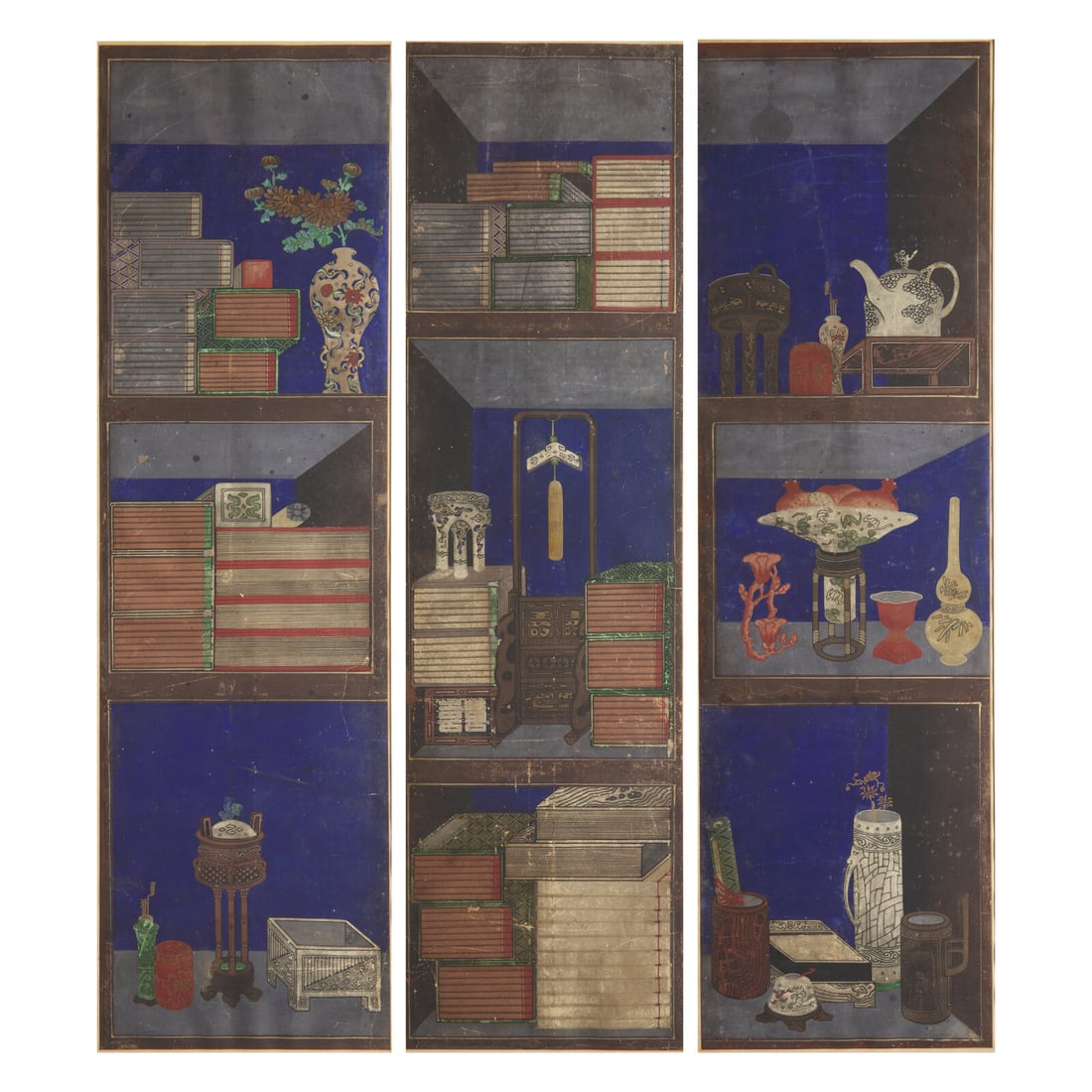 Attributed to Lee Taek-Gyun (Korean, 1808-after 1883), A Set of Three Books and Scholars? (1 of 8)
