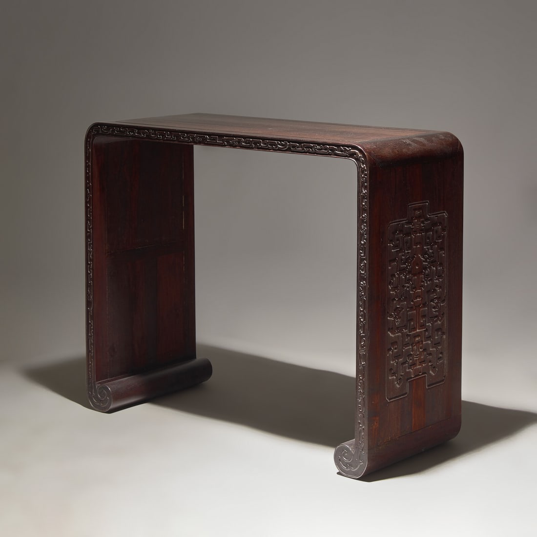 A Chinese Zitan and Hardwood Scroll-Form Altar Table (1 of 7)