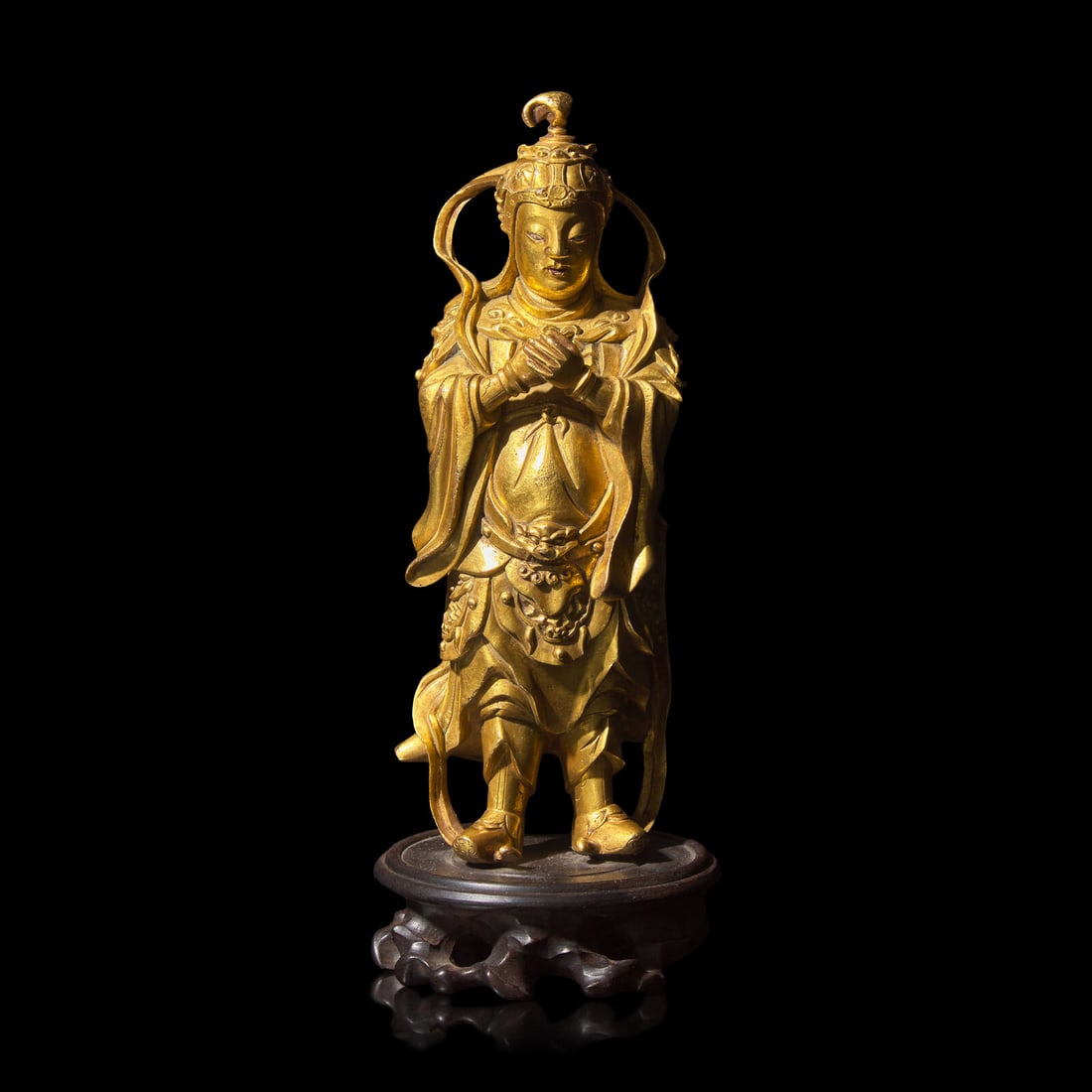 A Chinese Gilt Bronze Figure of Weituo, 17th/18th Century (1 of 5)