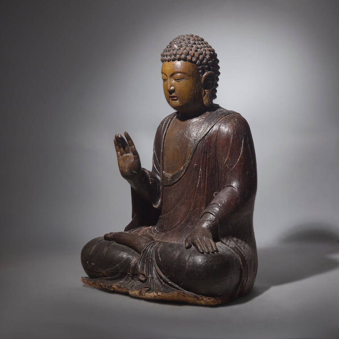 A Large Chinese Lacquered Wood Seated Buddha, Late Ming/Early Qing Dynasty (1 of 6)