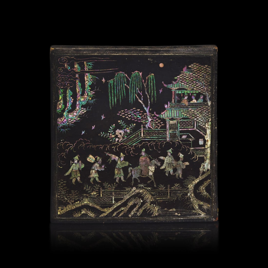 A Chinese Mother of Pearl Inlaid Lacquer Box, Ming Dynasty, 16th/17th Century (1 of 6)