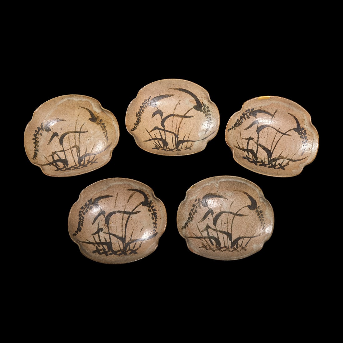 A Set of Five Japanese Ko-Karatsu Serving Dishes, Mukozuke, Circa 1700 (1 of 4)