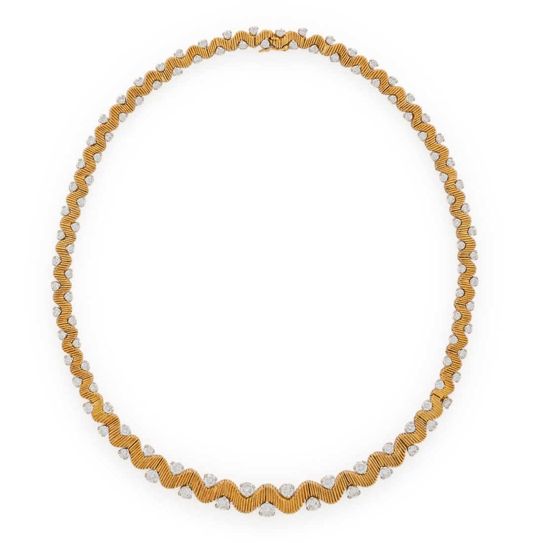 Oscar Heyman, Yellow Gold and Diamond Ribbon Necklace (1 of 2)