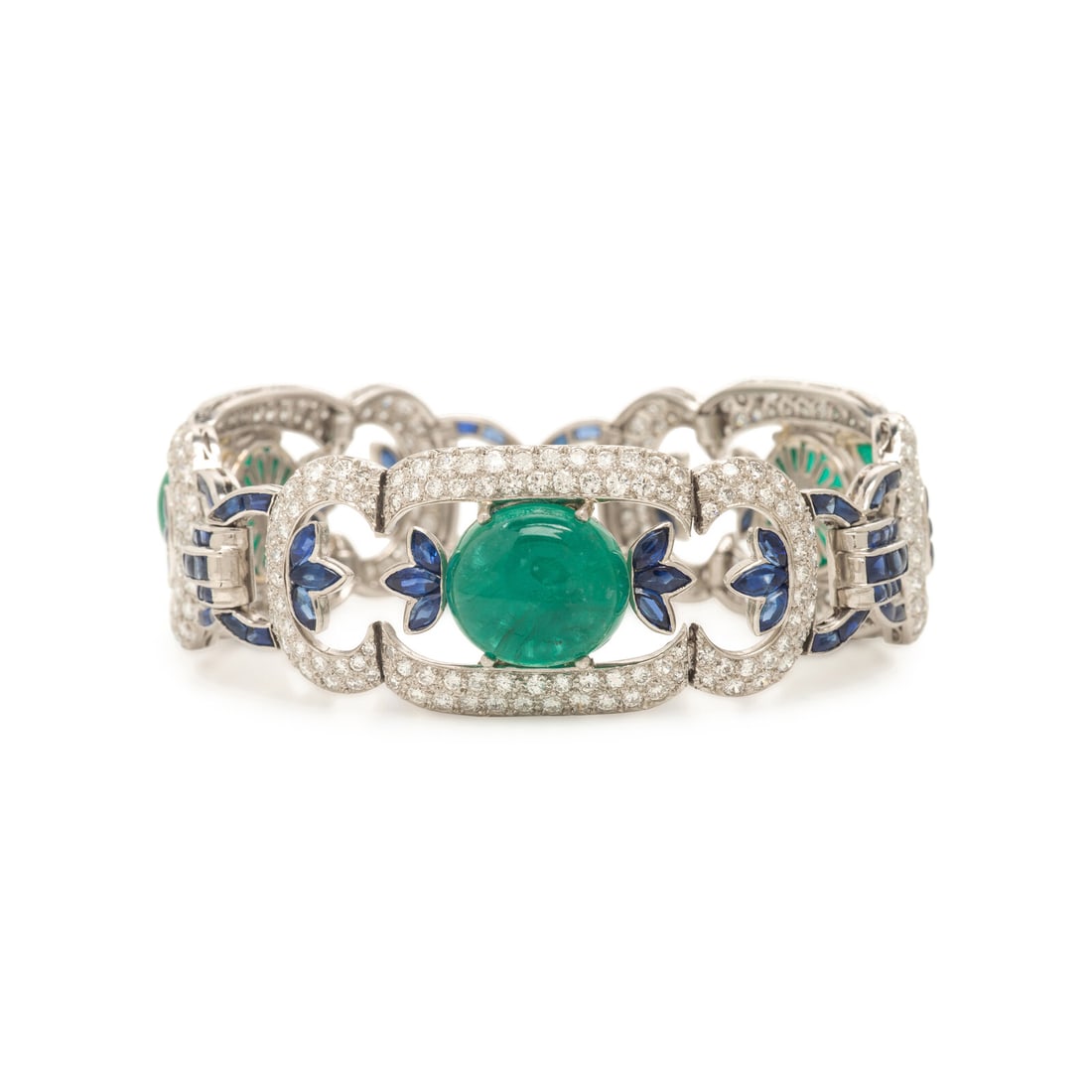 Emerald, Diamond, and Sapphire Bracelet (1 of 4)