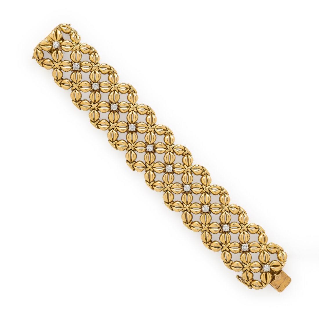 Tiffany & Co., Schlumberger, 'Daisy', Yellow Gold and Diamond Bracelet (1 of 3)
