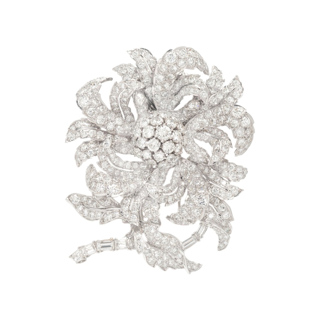 Diamond and Platinum 'En Tremblant' Flower Brooch (1 of 2)