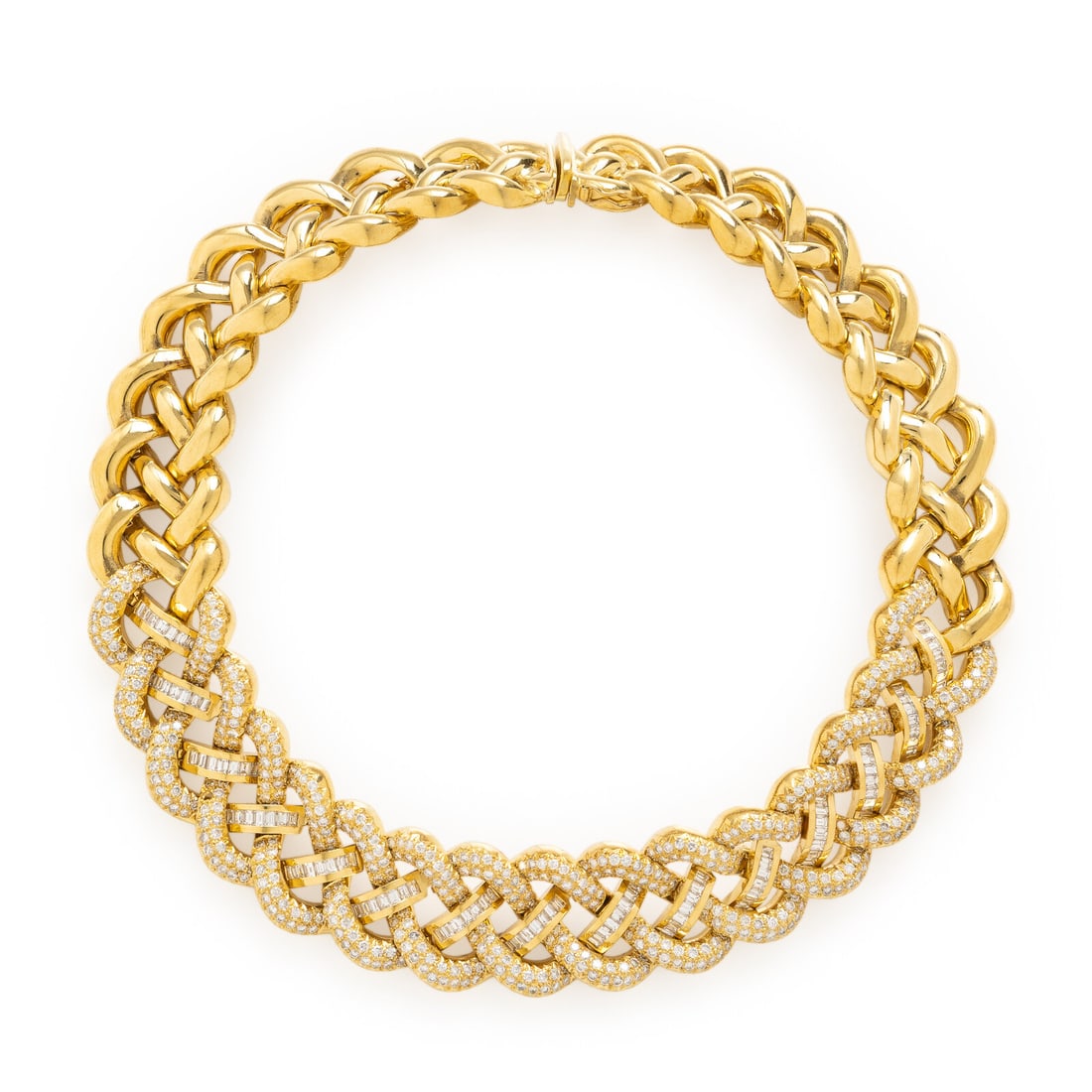 Yellow Gold and Diamond Collar Necklace (1 of 3)