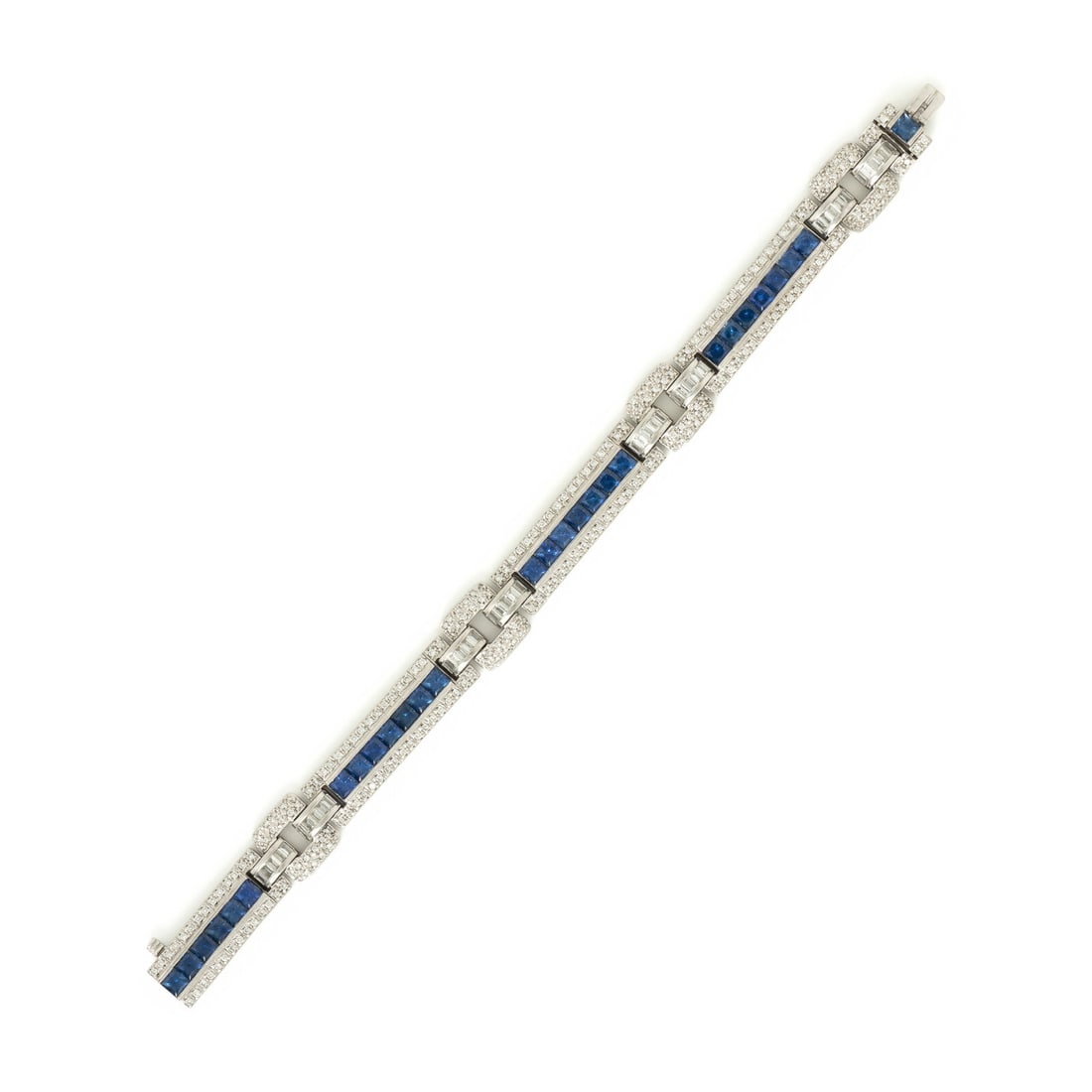 Sapphire, Diamond, and Platinum Bracelet (1 of 3)