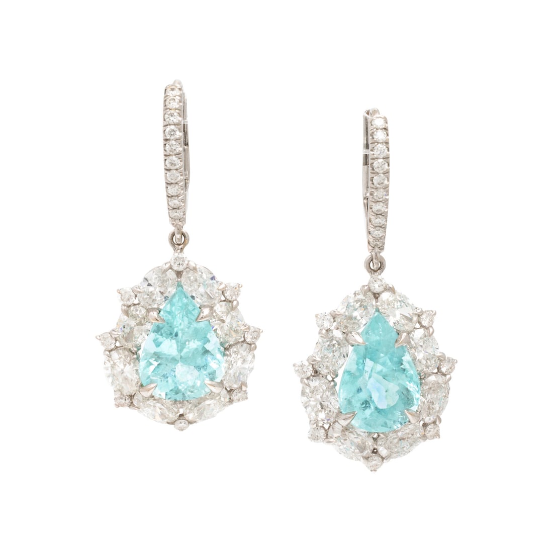 Paraiba-Type Tourmaline and Diamond Earrings (1 of 4)
