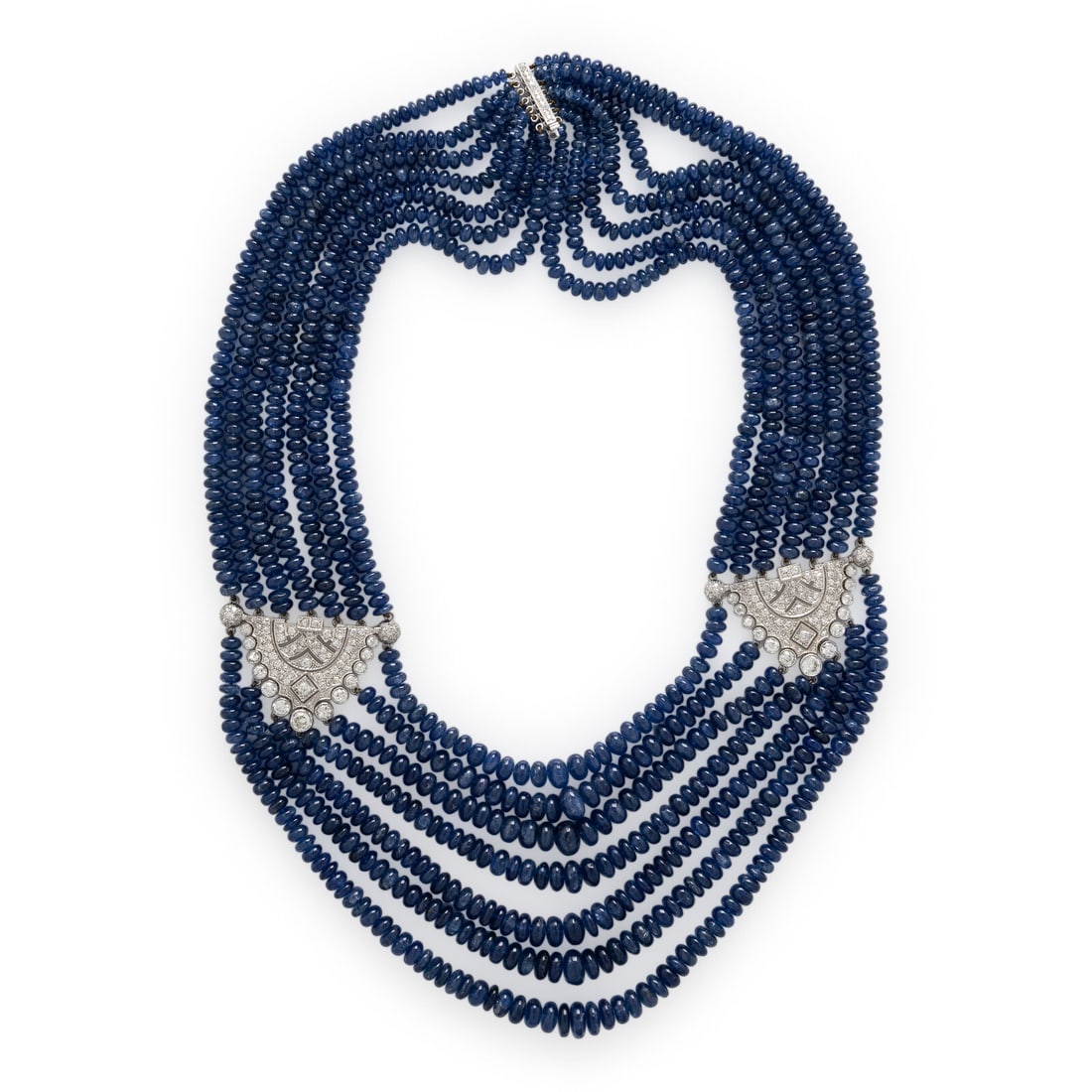 Sapphire Bead and Diamond Multistrand Necklace (1 of 3)
