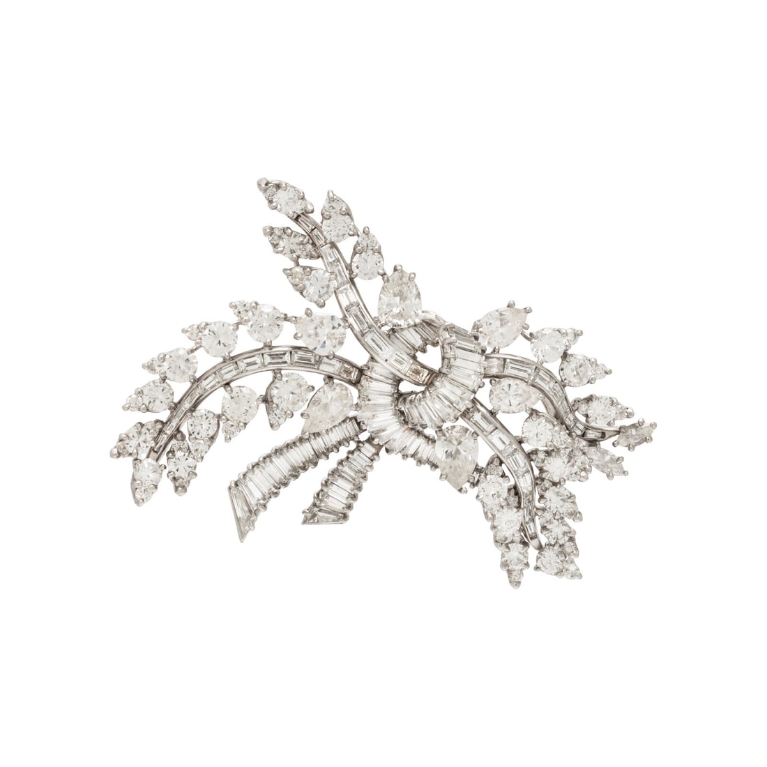 Diamond and Platinum Spray Brooch (1 of 2)