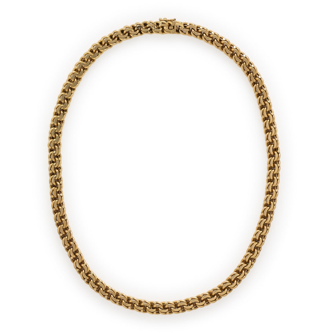 Yellow Gold Chain Necklace: Yellow Gold Chain Necklace Designed in 14 karat yellow gold. 21 inches long. Stamp: 14K. Gross weight: 72.05 dwt. From the Family Estate of Laura Nadler Israel, New York