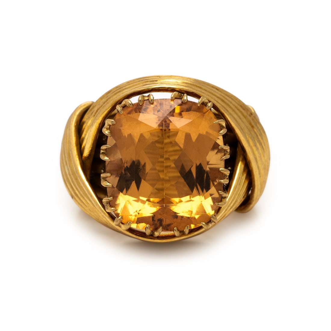 Tiffany & Co., Schlumberger, Precious Brownish Orange Topaz and Yellow Gold Ring (1 of 4)
