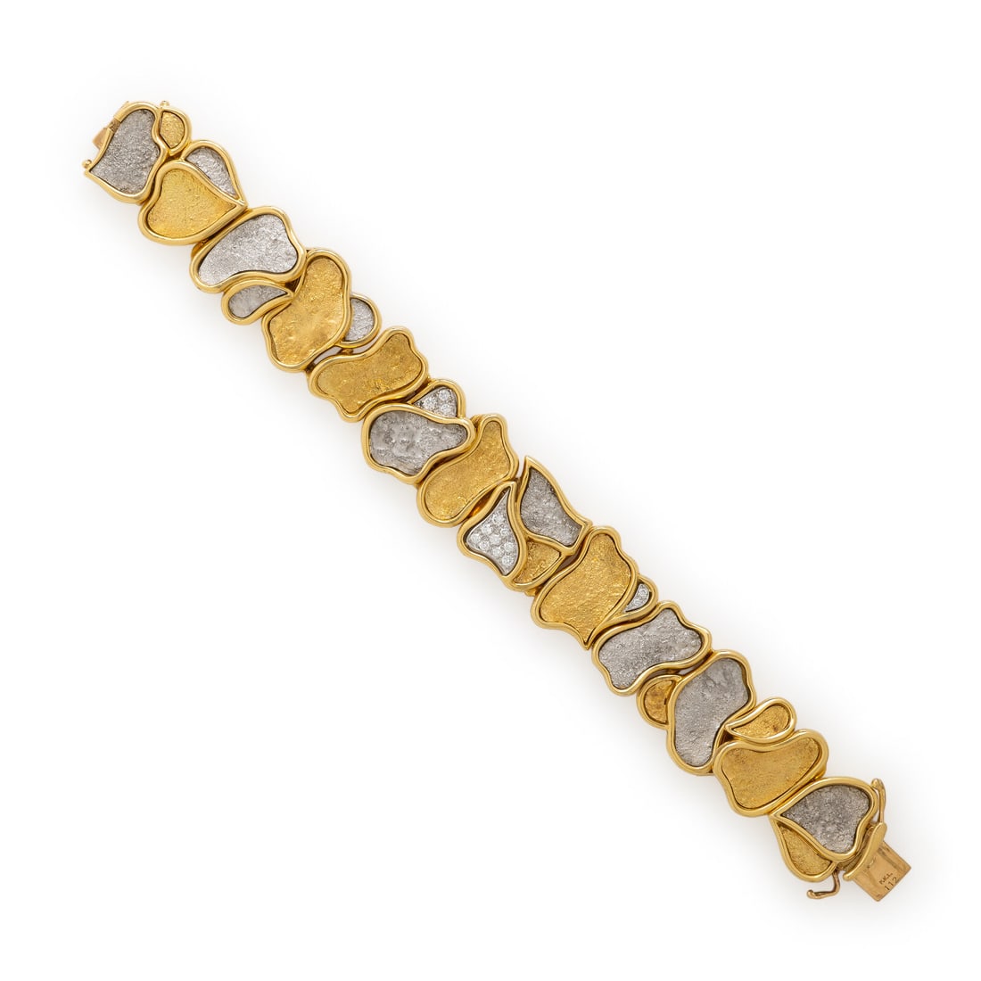 Julia Plana, Yellow Gold, Platinum, and Diamond Bracelet (1 of 3)
