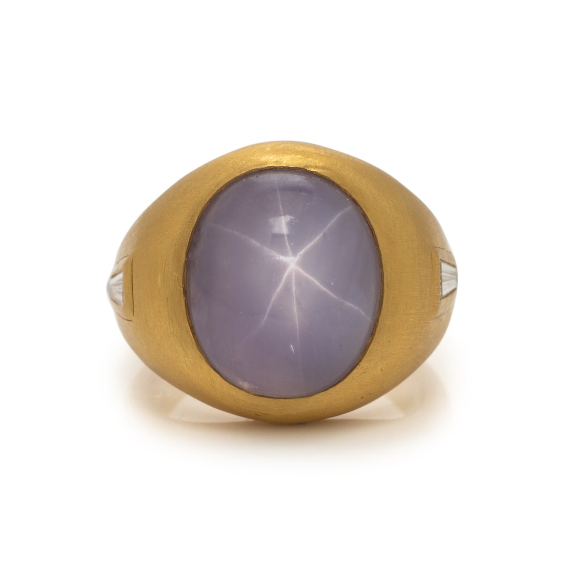 Star Sapphire, Diamond, and Yellow Gold Ring (1 of 3)