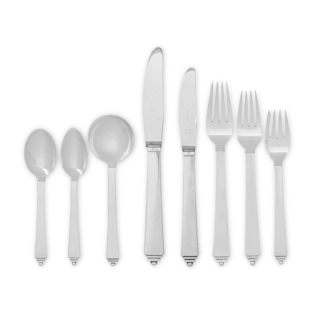 A Georg Jensen Pyramid Silver Flatware Service (1 of 1)