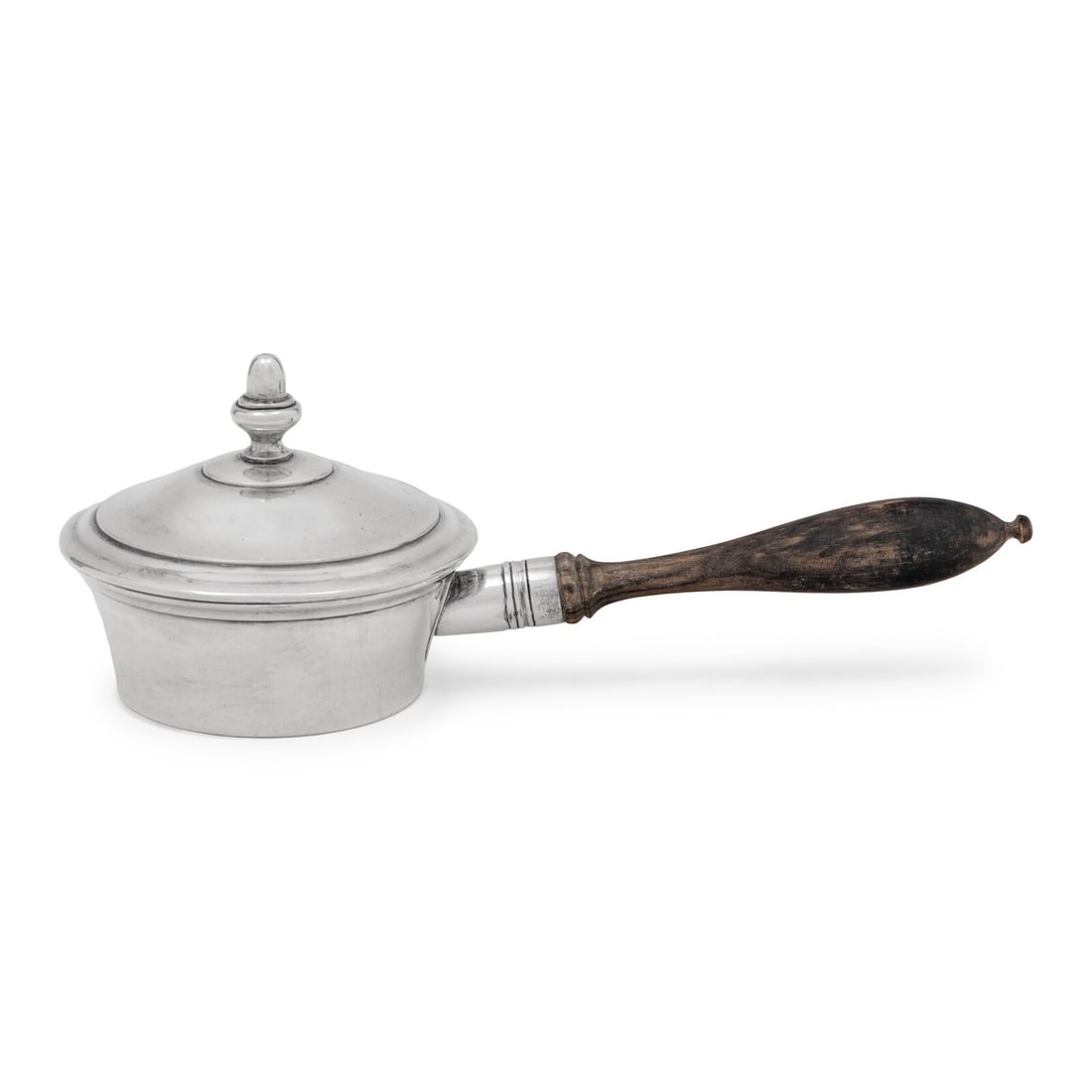 An Austrian Silver Covered Sauce Warmer: An Austrian Silver Covered Sauce Warmer Vienna, 19th/20th Century marked with .800 standard on body beneath lip rim 5 ozt 1 dwt gross Length 8 1/4 inches, Property from the Estate of Mrs. Karen Alexan