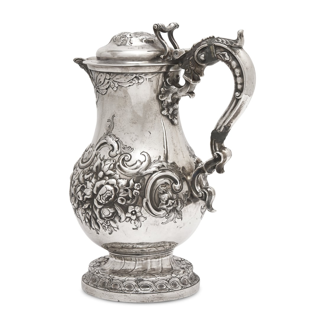 A Belgian Repoussé Silver Ewer - 4