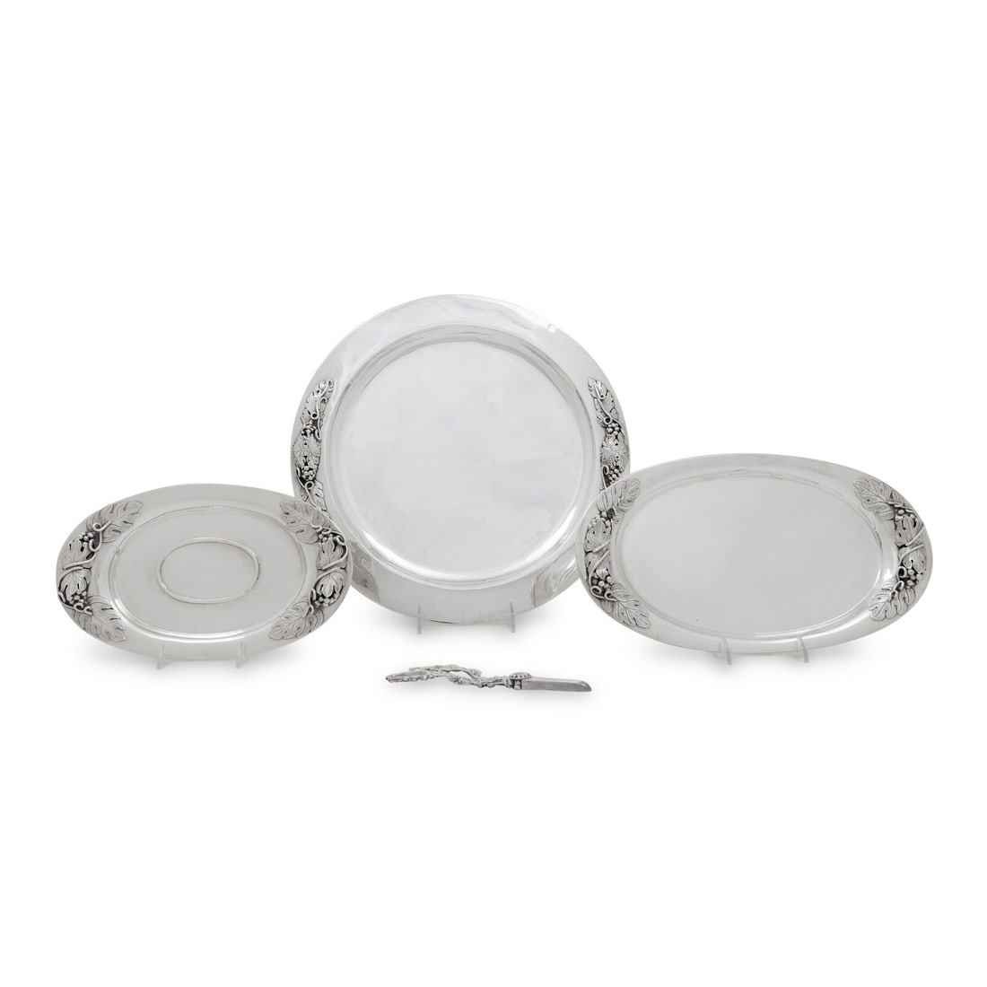 Three Mexican Silver Trays - 2