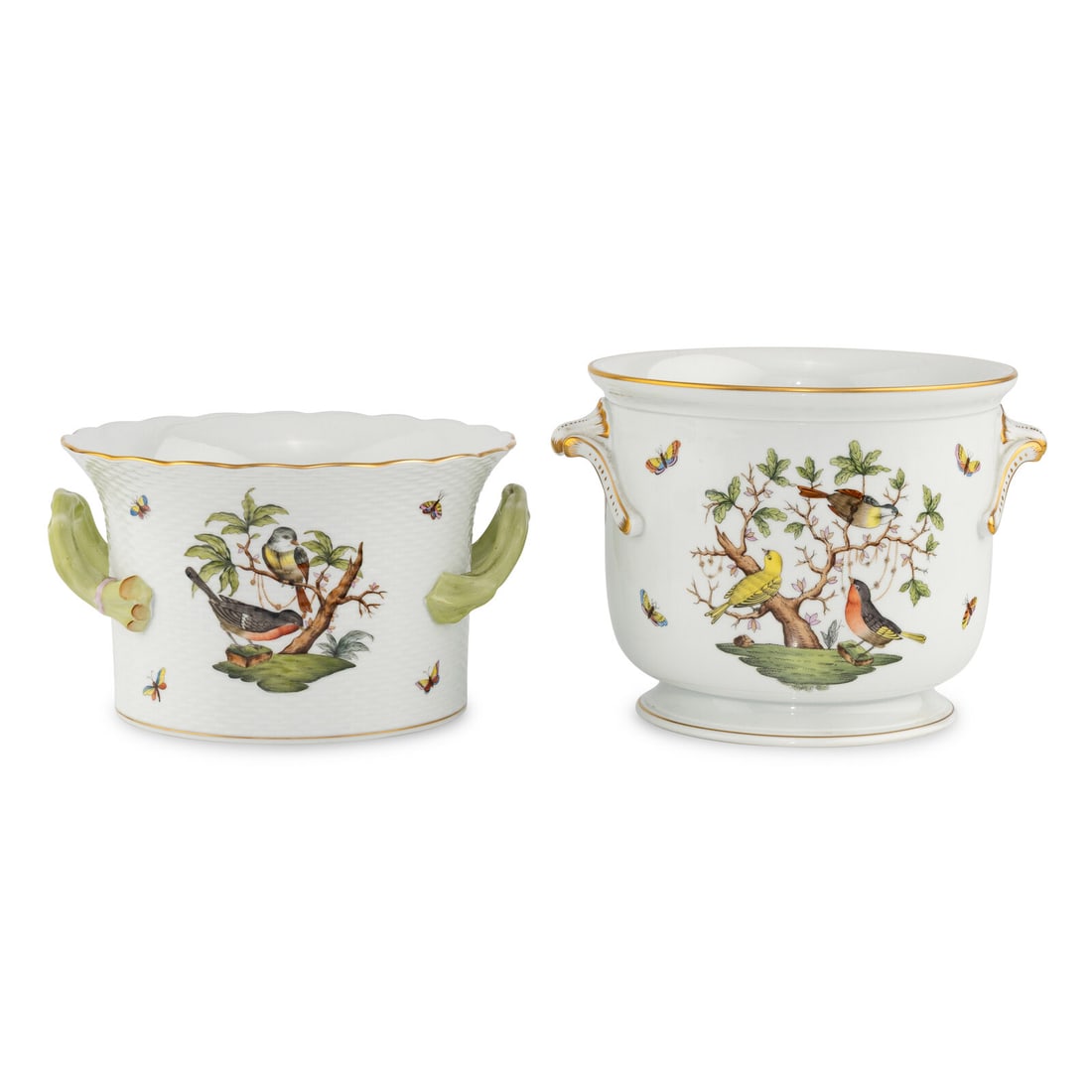 Two Herend Rothschild Bird Porcelain Cache Pots (1 of 5)