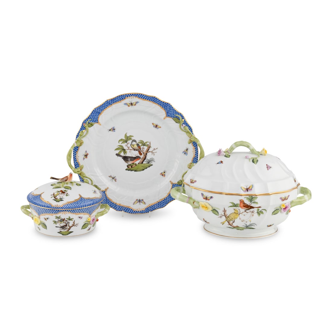 Three Herend Rothschild Bird Porcelain Serving Articles (1 of 4)