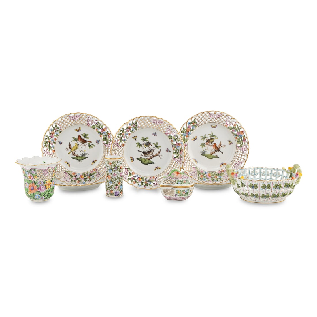 A Group of Eight Herend Porcelain Table Articles (1 of 5)