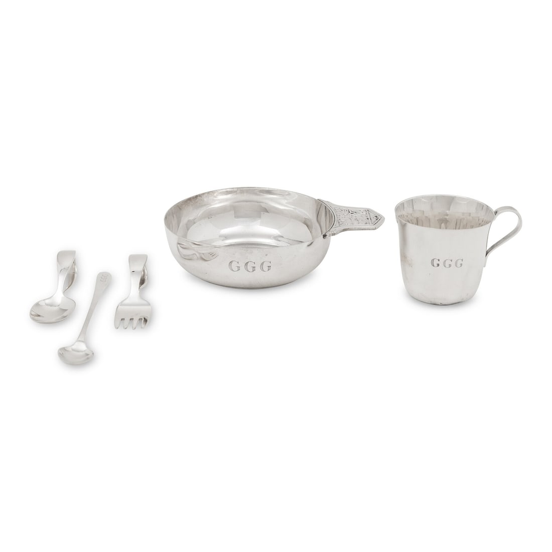 A Group of Tiffany and Co. Silver Children's Table Articles (1 of 5)