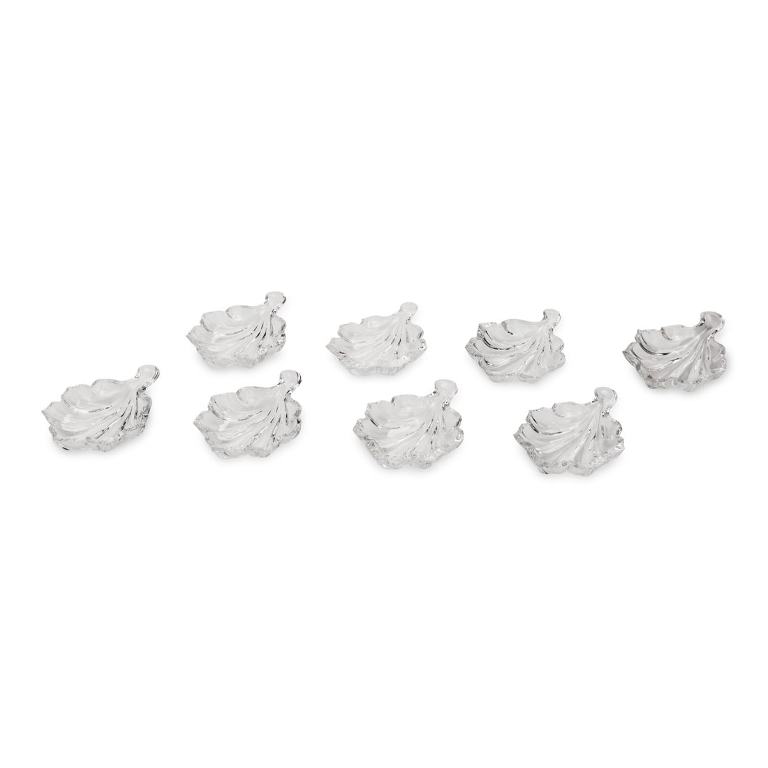A Group of Eight Baccarat Leaf Form Nut Dishes (1 of 3)