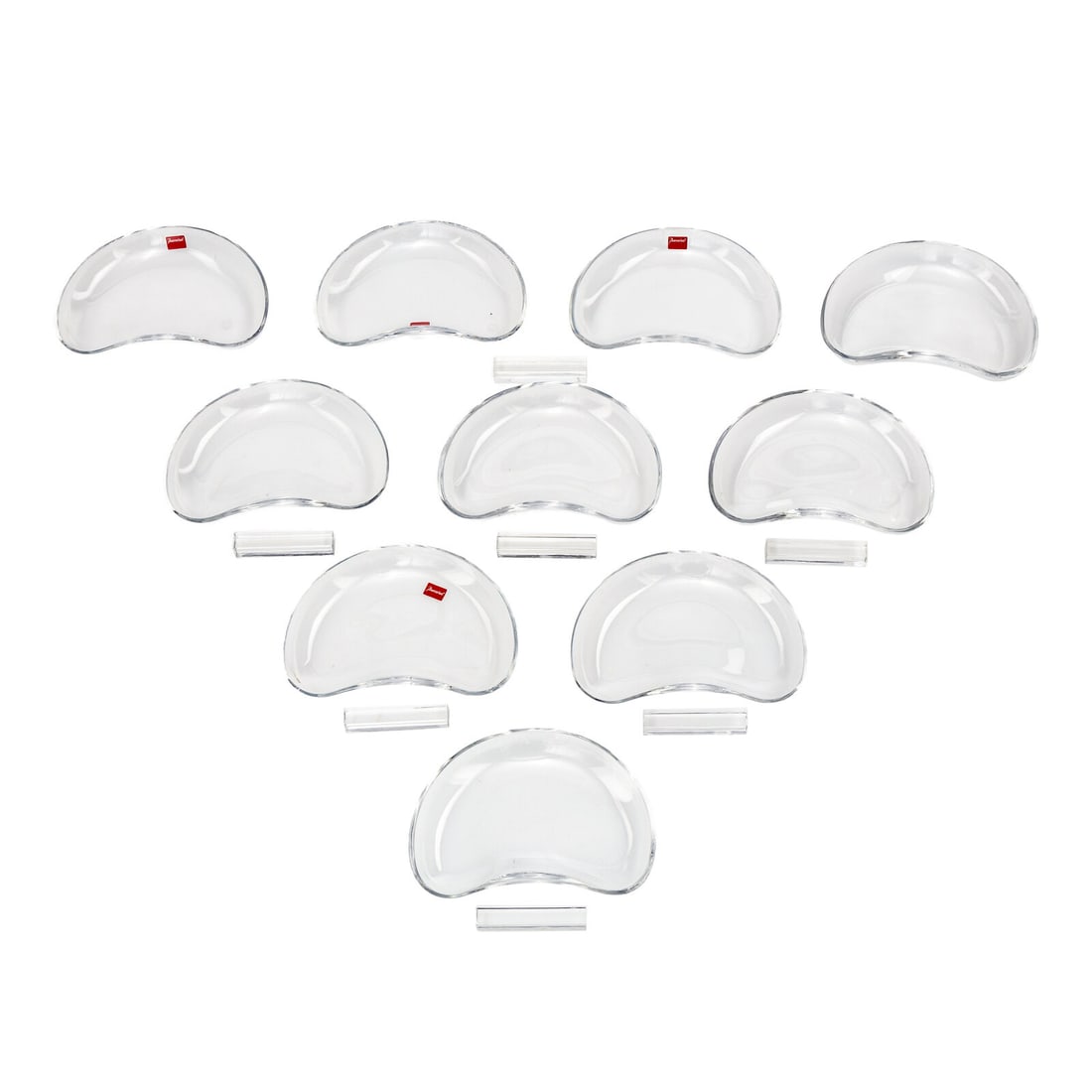 A Set of Ten Baccarat Glass Crescent Plates (1 of 2)