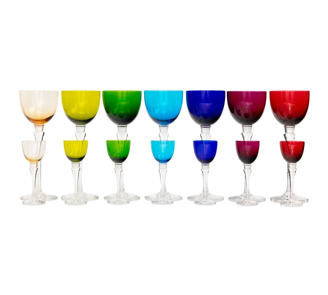 A Saint-Louis Colored Glass Stemware Service (1 of 2)