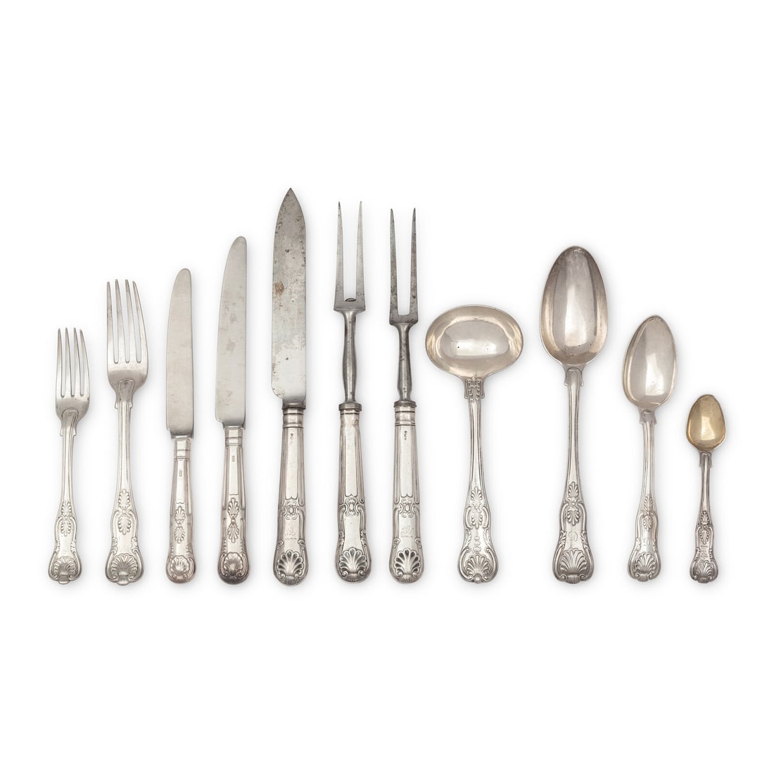 An Assembled English Silver King's Pattern Flatware Service (1 of 4)