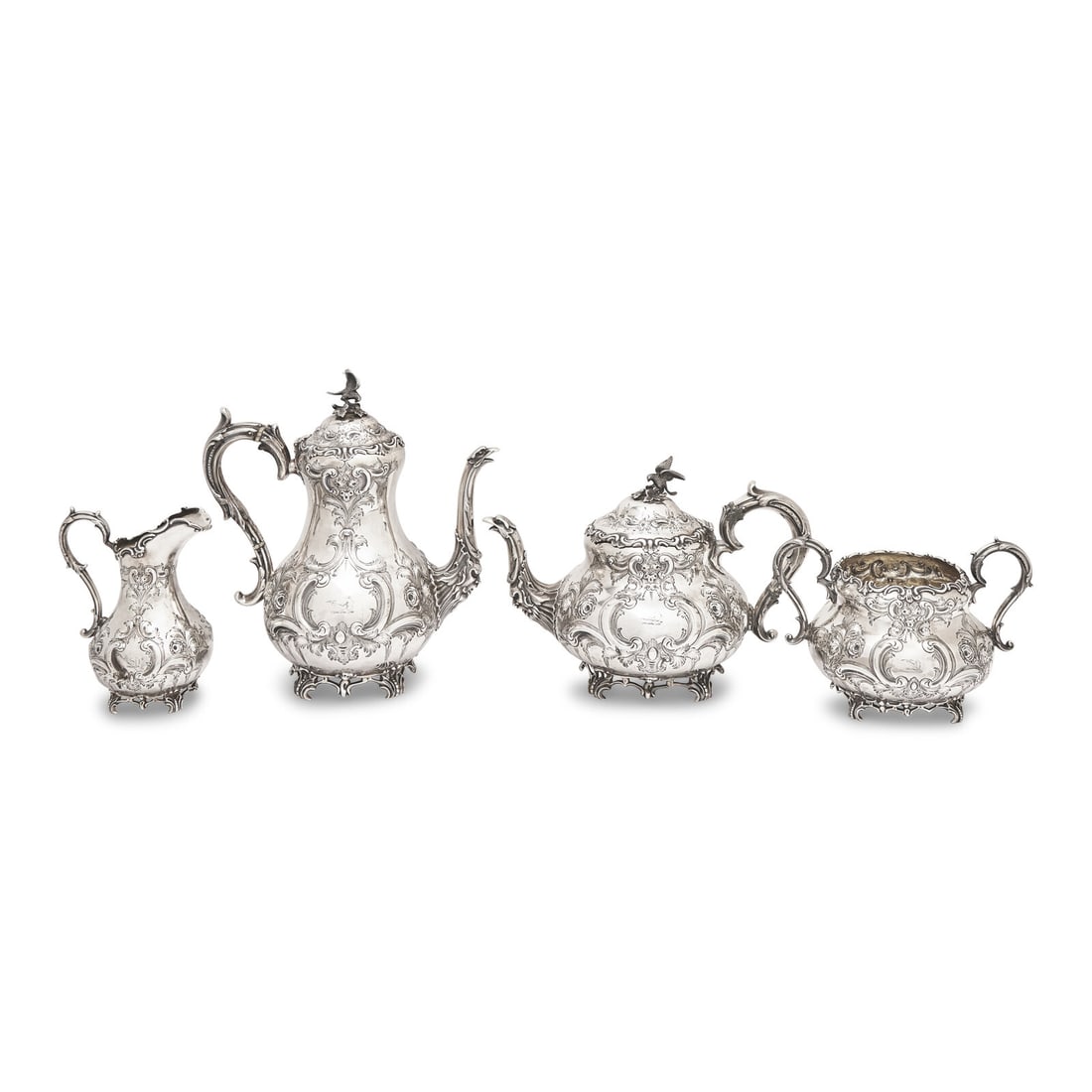 A Victorian Silver Four-Piece Tea and Coffee Service (1 of 4)