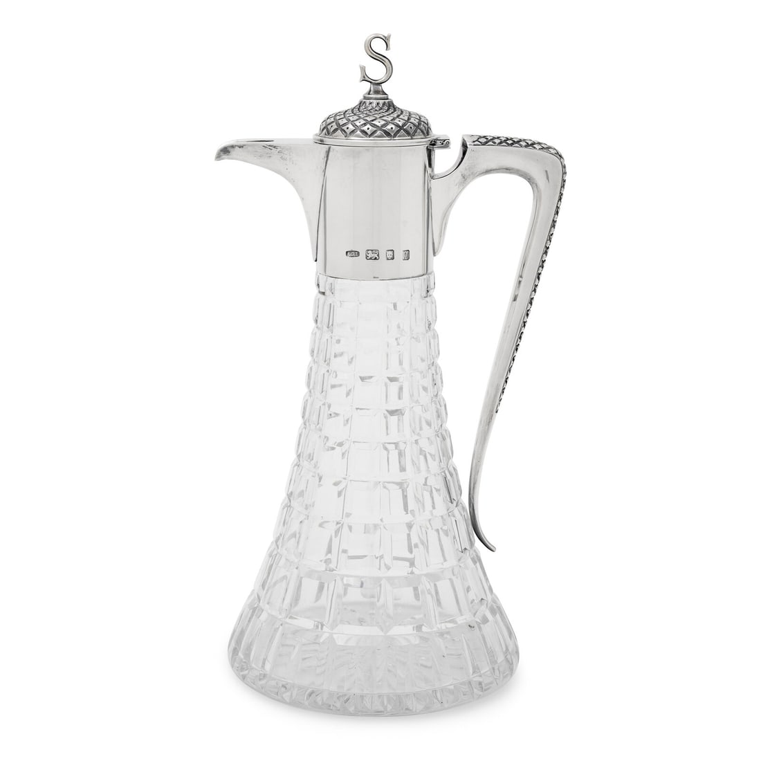 An English Silver Mounted Cut Glass Claret Jug (1 of 5)