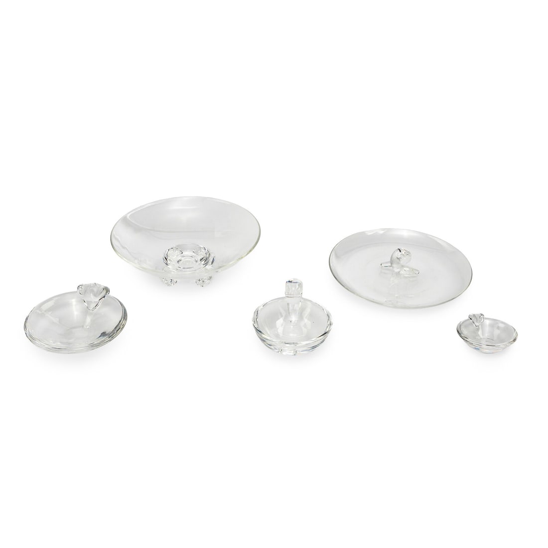 A Group of Five Steuben Glass Table Articles (1 of 3)